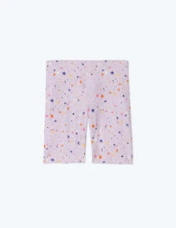 The Do-It-All High Rise Biker Shorts - Paint Splatter In Lilac