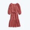 The Going Places Gauze Midi Dress - Faded Rose