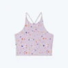 The High Neck Midi Sports Bra Tank - Paint Splatter In Lilac -Summersalt Shop FlatLay 70df965e c7a5 4c85 8333 8faa8c0ac0c0