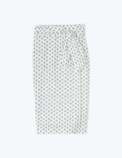 The Easy Breezy Sarong - Block Print In White Sand & Indigo