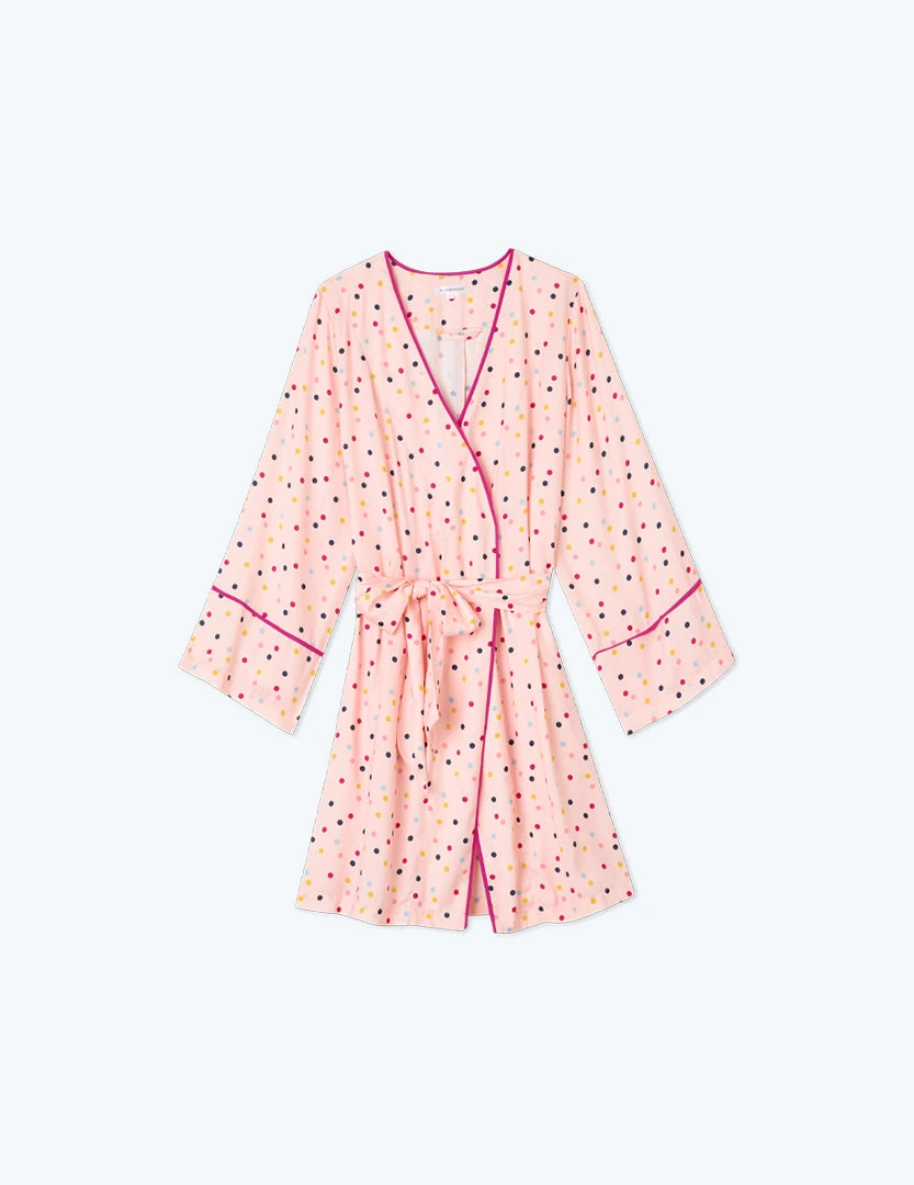 The Cloud 9 Silky Robe - Confetti Dot in Blush & Tangerine The Cloud 9 Silky Robe - Confetti Dot In Blush & Tangerine -Summersalt Shop FlatLay 90b97267 4ebd 48b5 8997 9bff91f1b5b5
