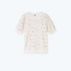 The Softest French Terry Puff Short Sleeve Top - Paint Splatter In White Sand -Summersalt Shop FlatLay ac07f4d4 28e6 4916 97eb 599bc89c75f6