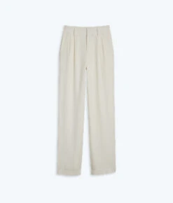 The Classic Pleat Straight Leg Trouser Pant - White Sand -Summersalt Shop FlatLay fc88dd86 3b51 4487 b8cf a20321f72c11