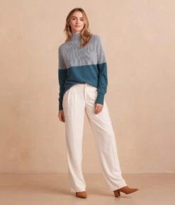 The Luxe Cashmere Blend Two-Tone Sweater - Venetian -Summersalt Shop Front Full TheLuxeCashmereBlendTwo ToneSweater Venetian