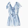 The Going Places Gauze Tie-Shoulder Romper - Summer Tie Dye