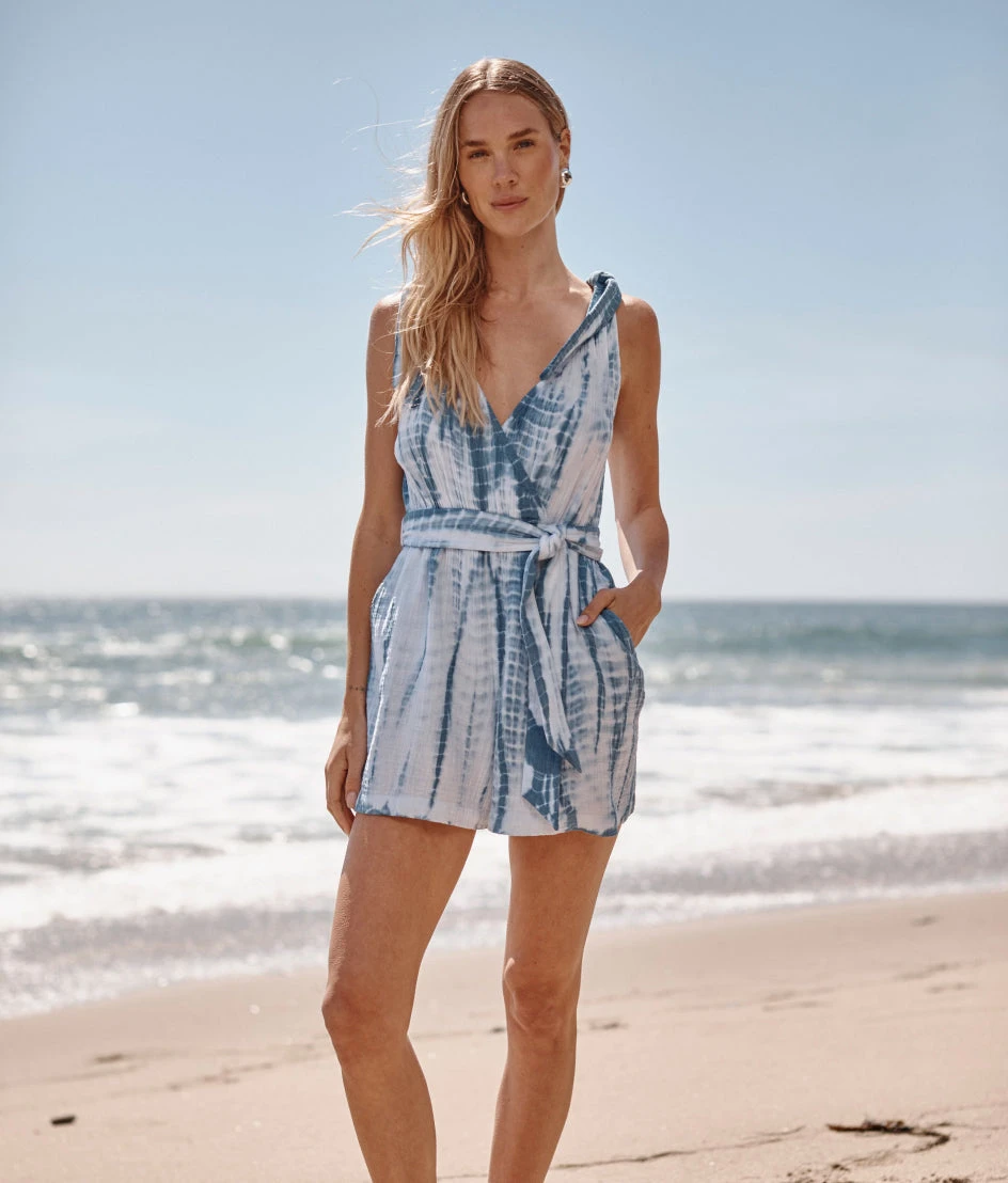 The Going Places Gauze Tie-Shoulder Romper - Summer Tie Dye The Going Places Gauze Tie-Shoulder Romper - Summer Tie Dye -Summersalt Shop Going Places Gauze Tie Shoulder Romper Summer Tie Dye 3