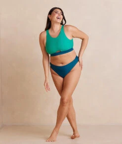 The High Leg Mid Rise Bikini Bottom - Seaweed -Summersalt Shop HighLegMidRiseBikiniBottom Seaweed Front Full