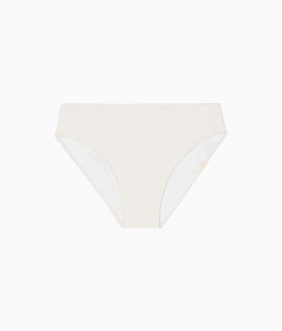 The Classic Mid-Rise Bikini Bottom - White Sand The Classic Mid-Rise Bikini Bottom - White Sand -Summersalt Shop High leg High Rise Bottom White Sand FLAT
