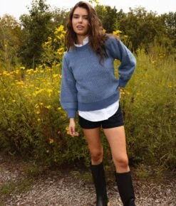 The Luxe Cashmere Blend Mix Stitch Sweater - Admiral & Dune
