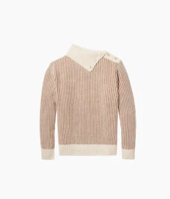 The Luxe Cashmere Blend Two-Tone Button Neck Sweater - Fawn & Dune 6 The Luxe Cashmere Blend Two-Tone Button Neck Sweater - Fawn & Dune -Summersalt Shop Luxe Cashmere Blend Two Tone Button Neck Sweater Fawn Dune 5