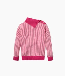 The Luxe Cashmere Blend Two-Tone Button Neck Sweater - Hibiscus & Dune -Summersalt Shop Luxe Cashmere Blend Two Tone Button Neck Sweater Hibiscus Dune