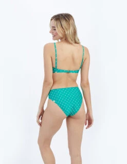 The Limited-Edition High Leg Mid Rise Bikini Bottom - Seaglass Dot 4 The Limited-Edition High Leg Mid Rise Bikini Bottom - Seaglass Dot -Summersalt Shop ModelBack 58