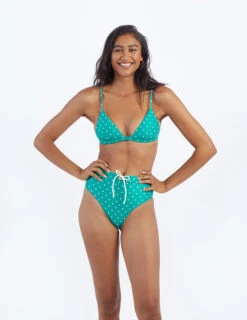 The Triangle Bikini Top - Seaglass Dot -Summersalt Shop ModelFront 52