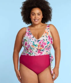 The Perfect Wrap One-Piece - Watercolor Floral In Strawberry 4 The Perfect Wrap One-Piece - Watercolor Floral In Strawberry -Summersalt Shop PWOPWatercolorFloralinStrawberryFront1