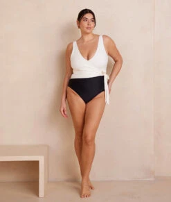 The Long Torso Perfect Wrap One Piece - Sea Urchin & White Sand 8 The Long Torso Perfect Wrap One Piece - Sea Urchin & White Sand -Summersalt Shop PWOP SeaUrchin WhiteSand Front Full
