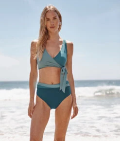 The Perfect Wrap Bikini Top - Bluestone & Mist