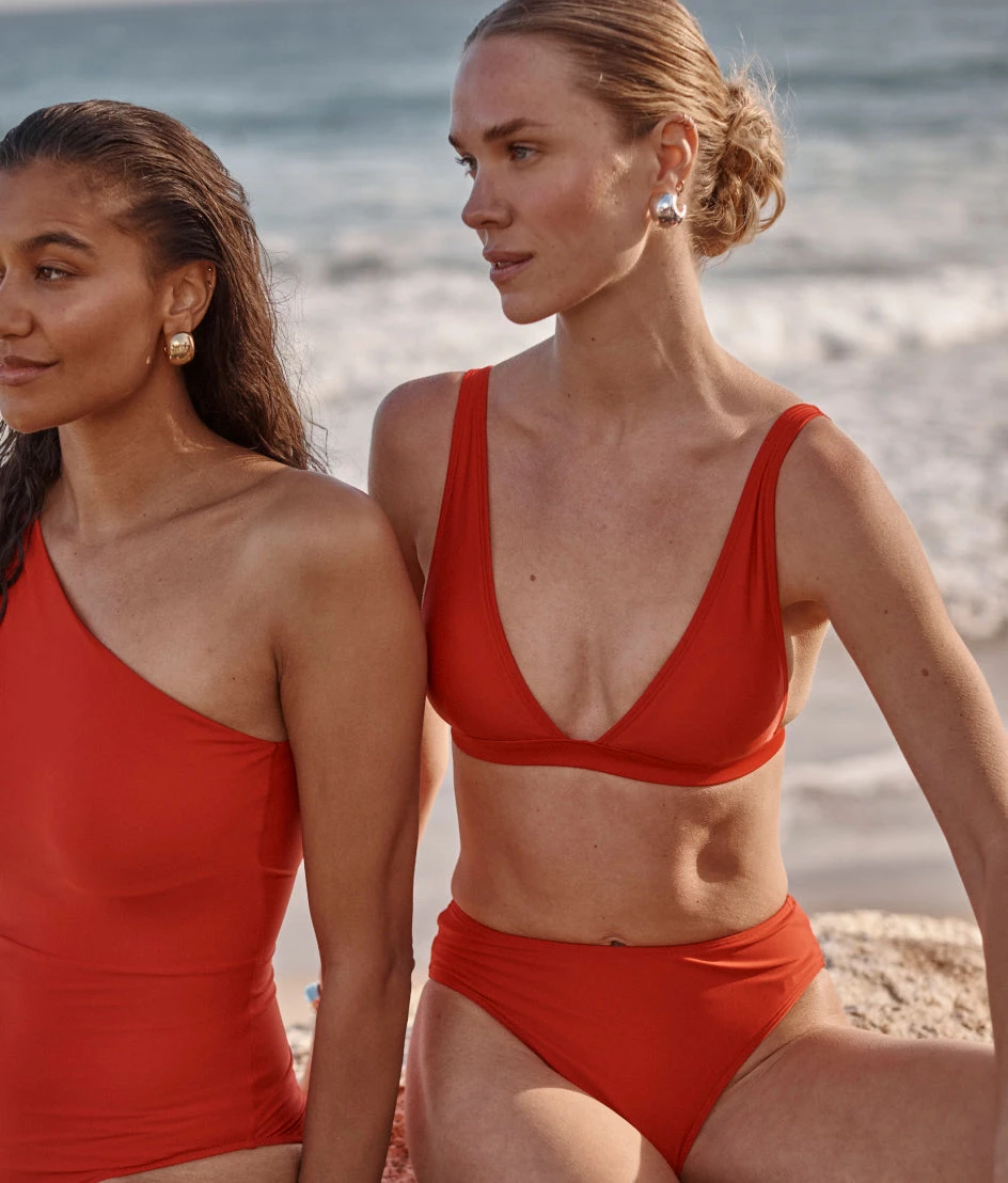 The Plunge Bikini Top - Lava The Plunge Bikini Top - Lava -Summersalt Shop Plunge Bikini Top Lava