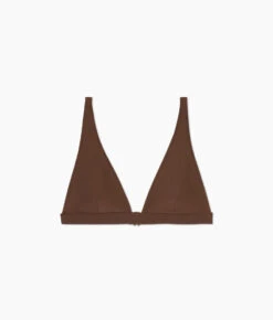 The Plunge Bikini Top - Mocha -Summersalt Shop Plunge Bikini Top Mocha FLAT