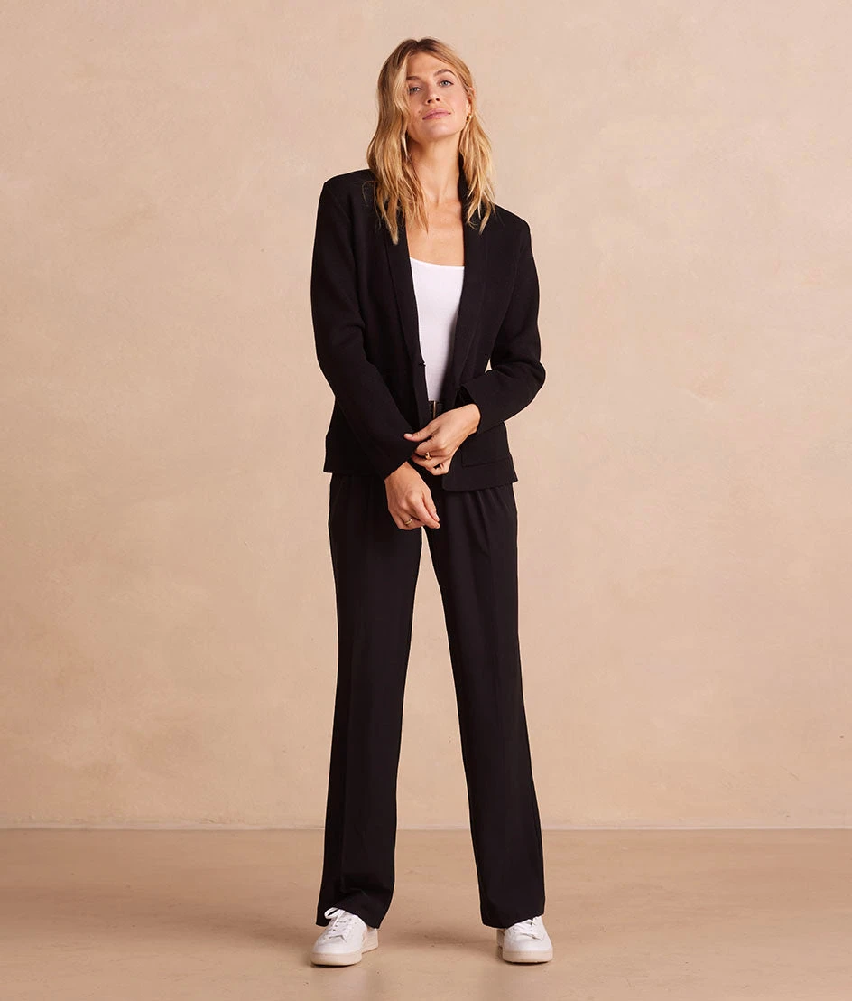 The Ribbed Sweater Blazer - Sea Urchin The Ribbed Sweater Blazer - Sea Urchin -Summersalt Shop RibbedBlazer SeaUrchin Front Full2