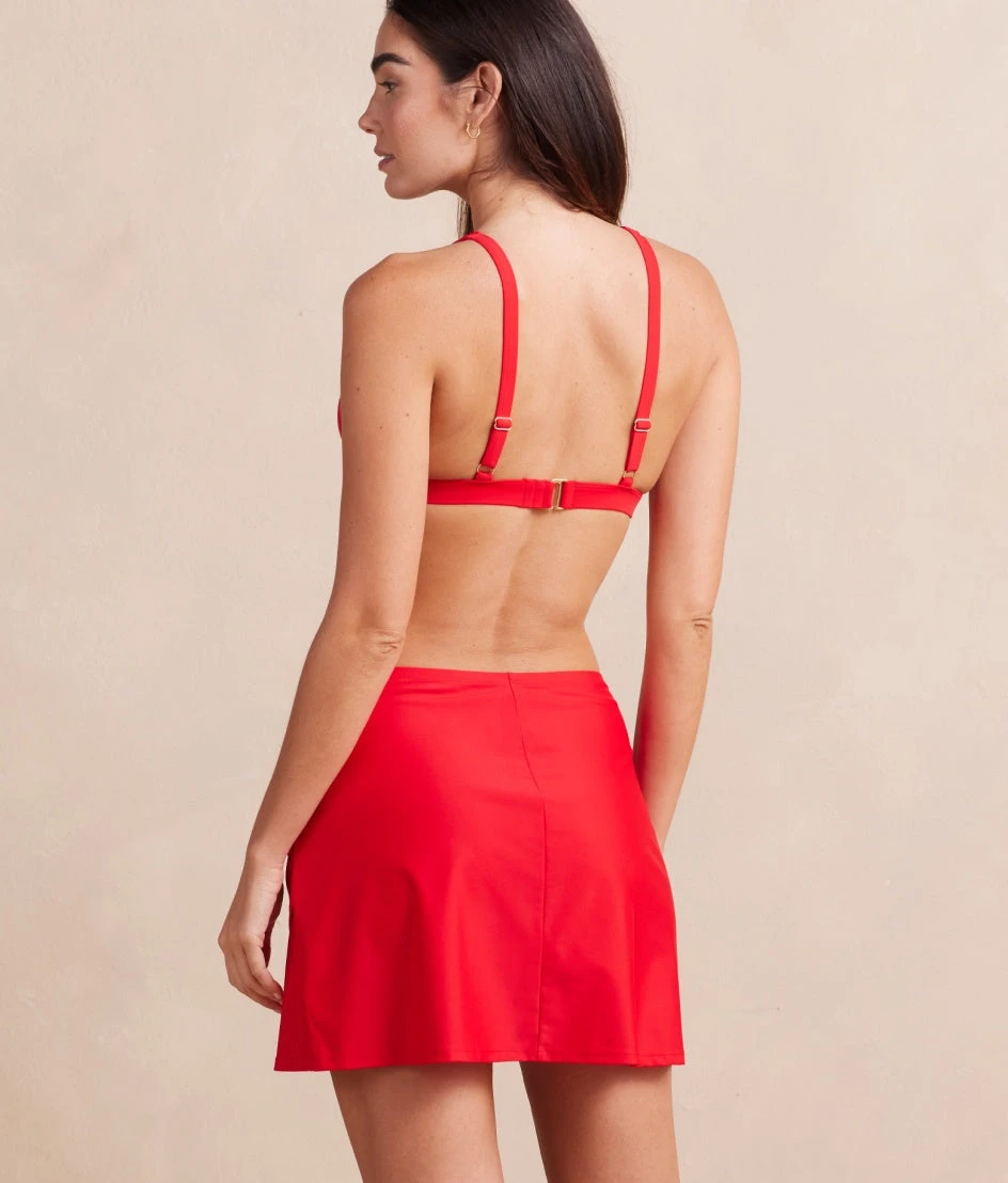 The Ruched Swim Skirt - Lava The Ruched Swim Skirt - Lava -Summersalt Shop RuchedSwimSkirt Lava 2Back