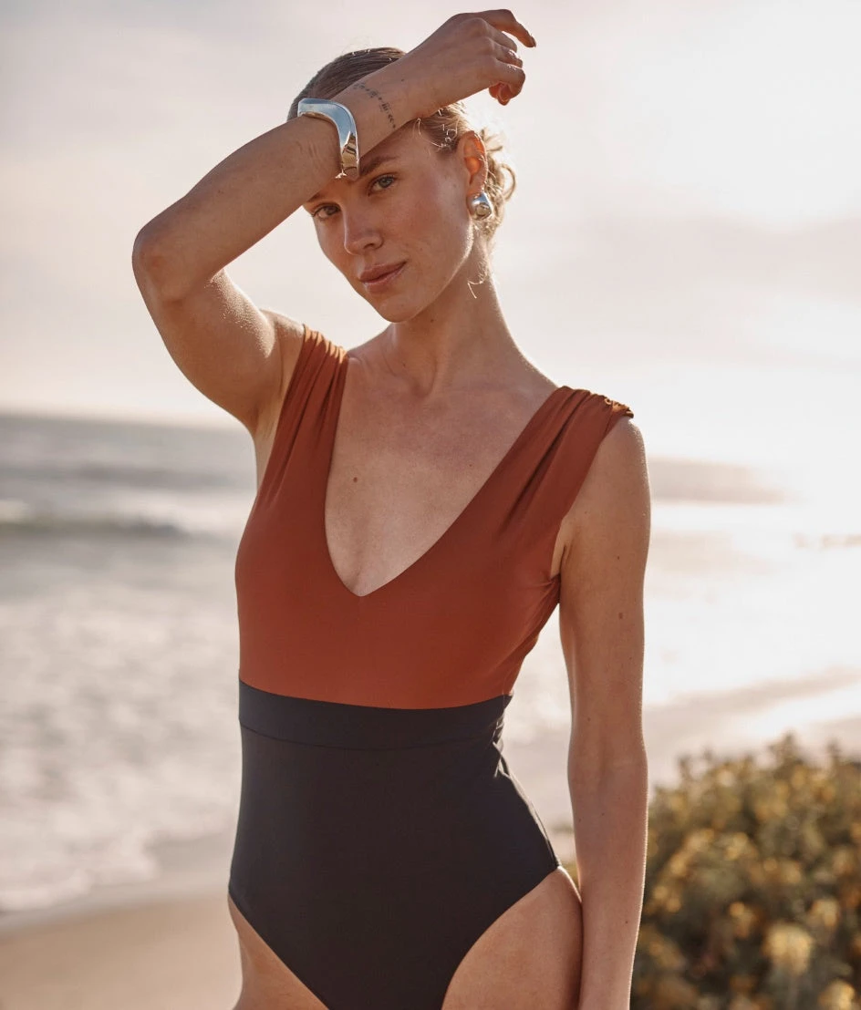 The Ruched Backflip - Amber & Sea Urchin The Ruched Backflip - Amber & Sea Urchin -Summersalt Shop Ruched Backflip Amber Sea Urchin 2