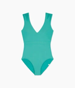 The Ruched Backflip - Ocean Jade -Summersalt Shop Ruched Backflip Spring Green FLAT