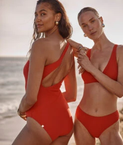 The Ruched Sidestroke - Lava 6 The Ruched Sidestroke - Lava -Summersalt Shop Ruched Sidestroke Lava