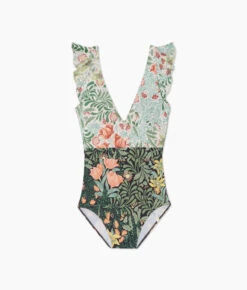 The Ruffle Backflip - Bower In Seaglass & Watermelon -Summersalt Shop Ruffle Backflip Bower in Seaglass Watermelon 1