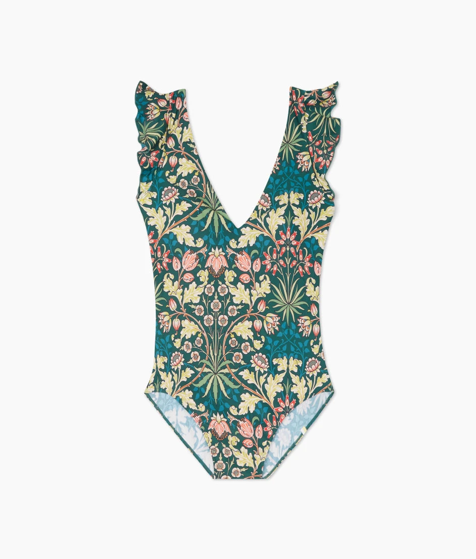 The Ruffle Backflip - Hyacinth in Sunburst & Teal The Ruffle Backflip - Hyacinth In Sunburst & Teal -Summersalt Shop Ruffle Backflip Hyacinth in Sunburst Teal 1