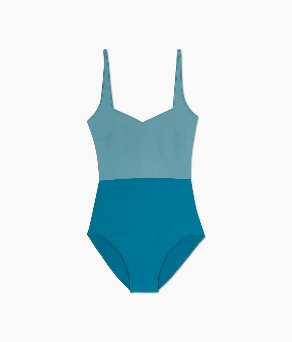 The Seascape Sweetheart One Piece - Bluestone & Mist The Seascape Sweetheart One Piece - Bluestone & Mist -Summersalt Shop Seascape Sweetheart One Piece Stone Blue Oceanside FLAT