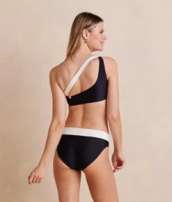The Classic Turn-Down Bottom - White Sand & Sea Urchin -Summersalt Shop SidestrokeBikiniTop SeaUrchin WhiteSand Back