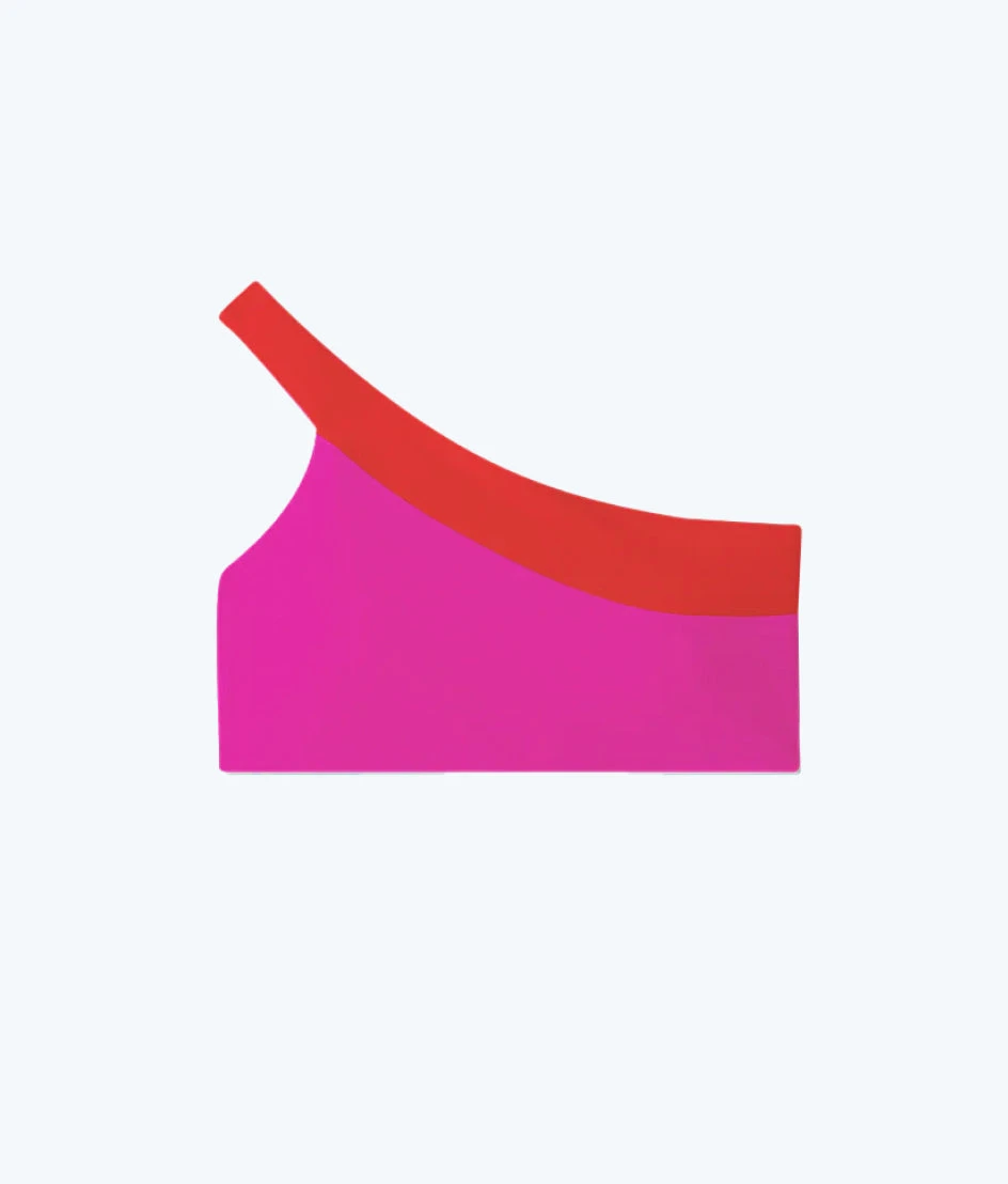 The Sidestroke Bikini Top - Hibiscus & Lava The Sidestroke Bikini Top - Hibiscus & Lava -Summersalt Shop Sidestroke Bikini Top Hibiscus Lava Flat