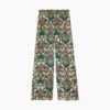 The Silky Luxe Palazzo Pants With Ties - Hyacinth In Sunburst & Teal