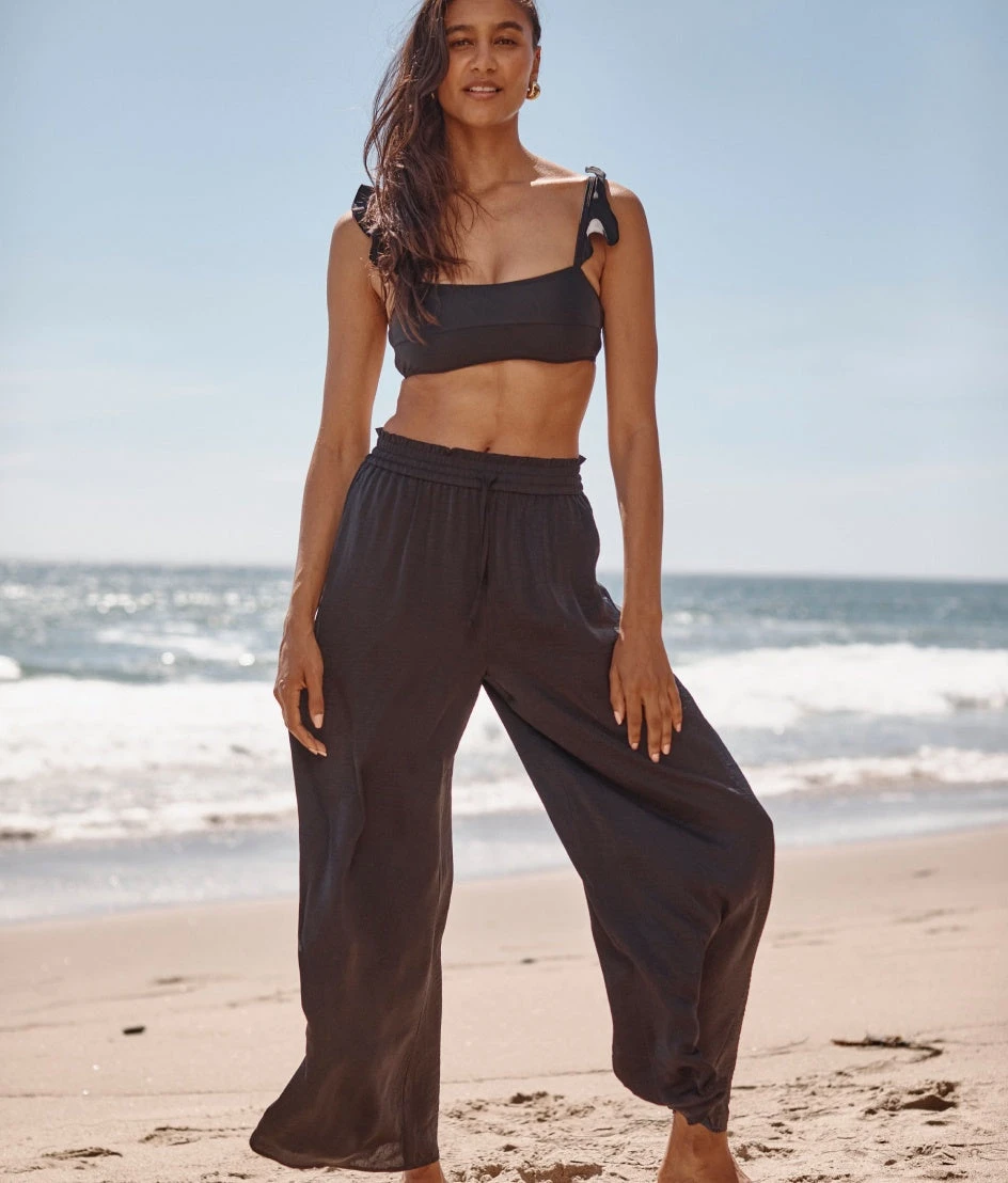 The Silky Luxe Palazzo Pants with Ties - Sea Urchin The Silky Luxe Palazzo Pants With Ties - Sea Urchin -Summersalt Shop