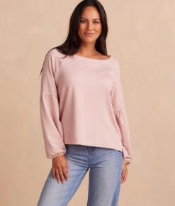 The Softest French Terry Boatneck Pullover - Petal -Summersalt Shop SoftestFrenchTerryBoatneckPullover Petal Front Crop
