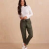 The Softest French Terry Tie-Waist Pant - Main -Summersalt Shop SoftestFrenchTerryTie WaistPant OliveFront Full b518f54a a3fc 4e8b 987b d14e2073d172