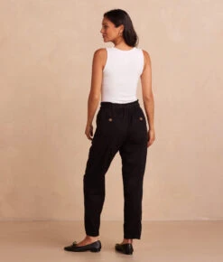 The Timeless Slim Tie-Waist Pant - Sea Urchin -Summersalt Shop SoftestFrenchTerryTie WaistPant SeaUrchin Back Full