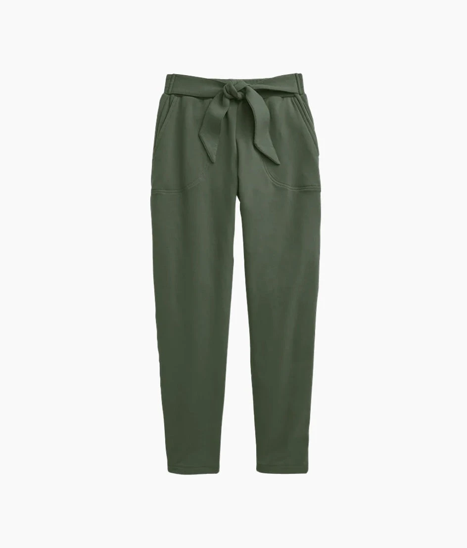 The Softest French Terry Tie-Waist Pant - Olive The Softest French Terry Tie-Waist Pant - Olive -Summersalt Shop Softest French Terry Tie Waist Pant Olive 6