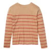 The Luxe Pima Long Sleeve Tee - Toffee & Lava Stripe 1 The Luxe Pima Long Sleeve Tee - Toffee & Lava Stripe -Summersalt Shop TheLuxePimaLongSleeveTee Toffee LavaStripe Flatlay