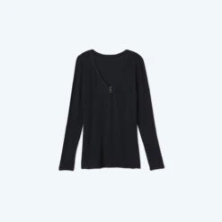 The Softest Ribbed Long Sleeve Henley - Sea Urchin