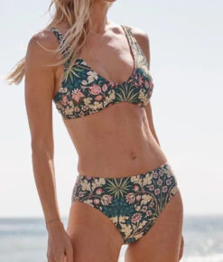 The Tide Scoop Neck Bikini Top - Hyacinth In Sunburst & Teal 4 The Tide Scoop Neck Bikini Top - Hyacinth In Sunburst & Teal -Summersalt Shop Tide Scoop Neck Bikini Top Hyacinth in Sunburst Teal 4