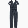 The Going Places Gauze Tie-Shoulder Jumpsuit - Midnight