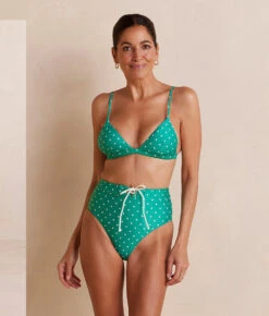 The Triangle Bikini Top - Seaglass Dot -Summersalt Shop TriangleBikiniTop SeaglassDotFront