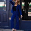 The Sustainable Velvet Collection Wide Leg Pant - Imperial -Summersalt Shop VelvetBlazer Blue 1copy