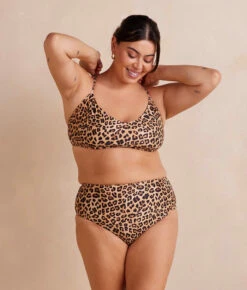 The Wanderlust Bikini Top - Leopard -Summersalt Shop WanderlustBikiniTop Leopard Front