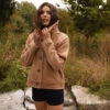 The Warmest Wool Short Coat - Fawn 2 The Warmest Wool Short Coat - Fawn -Summersalt Shop Warmest Wool Short Coat Fawn 1
