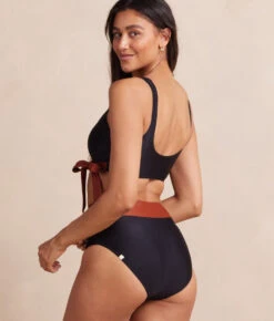 The Wrap High Leg High Rise Bikini Bottom - Amber & Sea Urchin