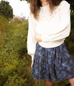 The Year-Round Balloon Sleeve Pompom Sweater - Dune -Summersalt Shop Year Round Balloon Sleeve Pompom Sweater Dune 4