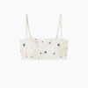 The Oasis Bikini Top - Small Scatter Stars In White Sand -Summersalt Shop flatlaygraybackground 117