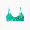 The Ruffle Marina Bikini Top - Seaglass Dot